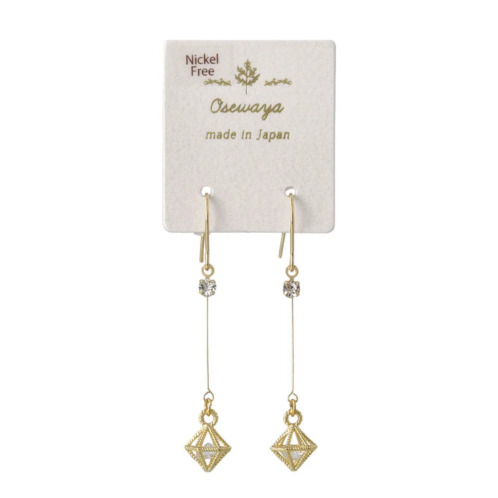Caged Stone Dangle Earrings
