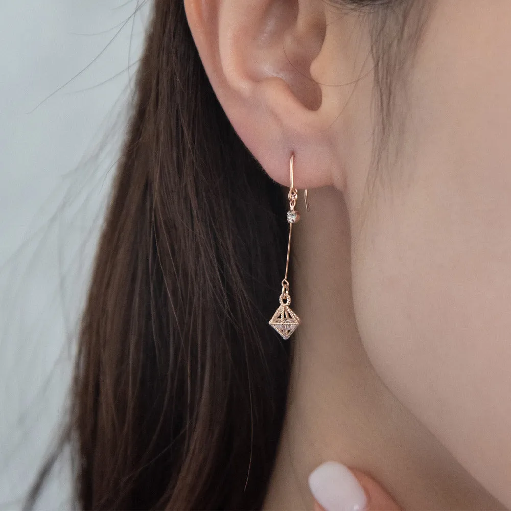 Caged Stone Dangle Earrings
