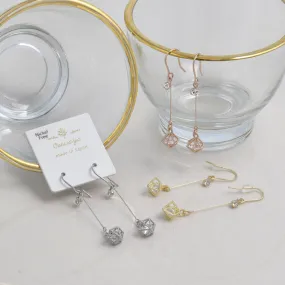 Caged Stone Dangle Earrings