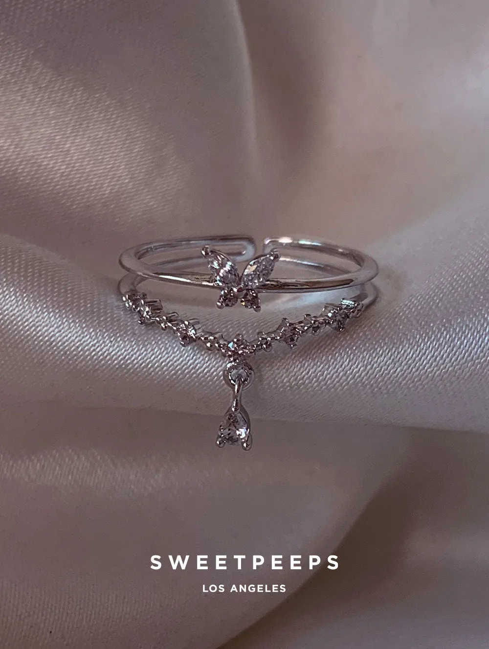 Calista Butterfly Ring - Silver