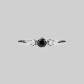 CAPULET. Black Spinel Trilogy Silver Ring