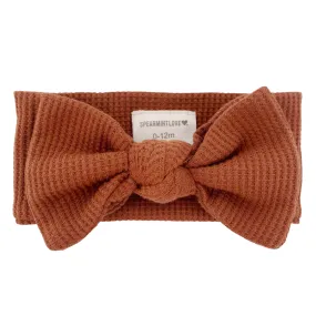 Caramel Organic Waffle Knot Bow