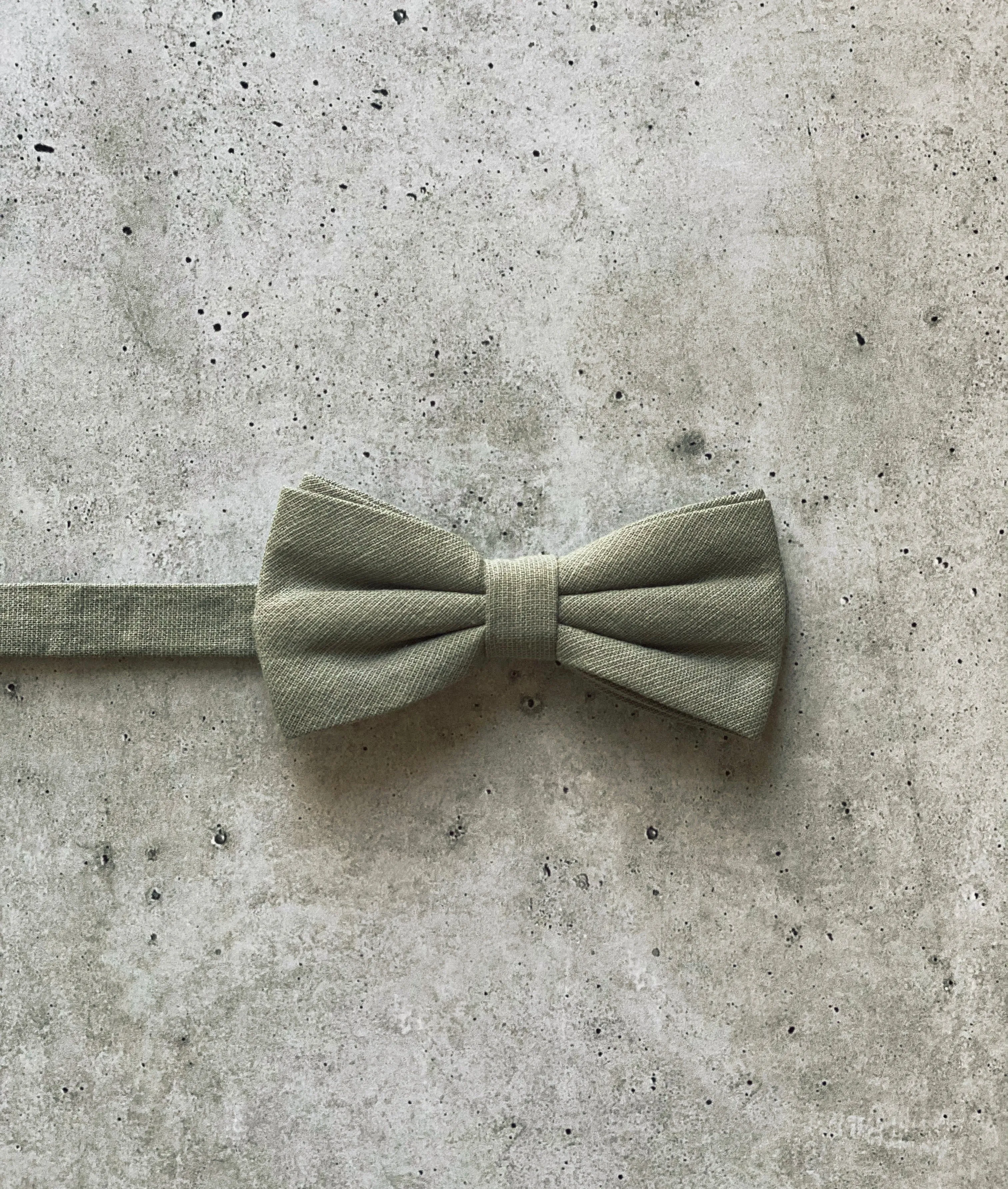 Caramel Suspenders with Sage Cotton Bow Ties