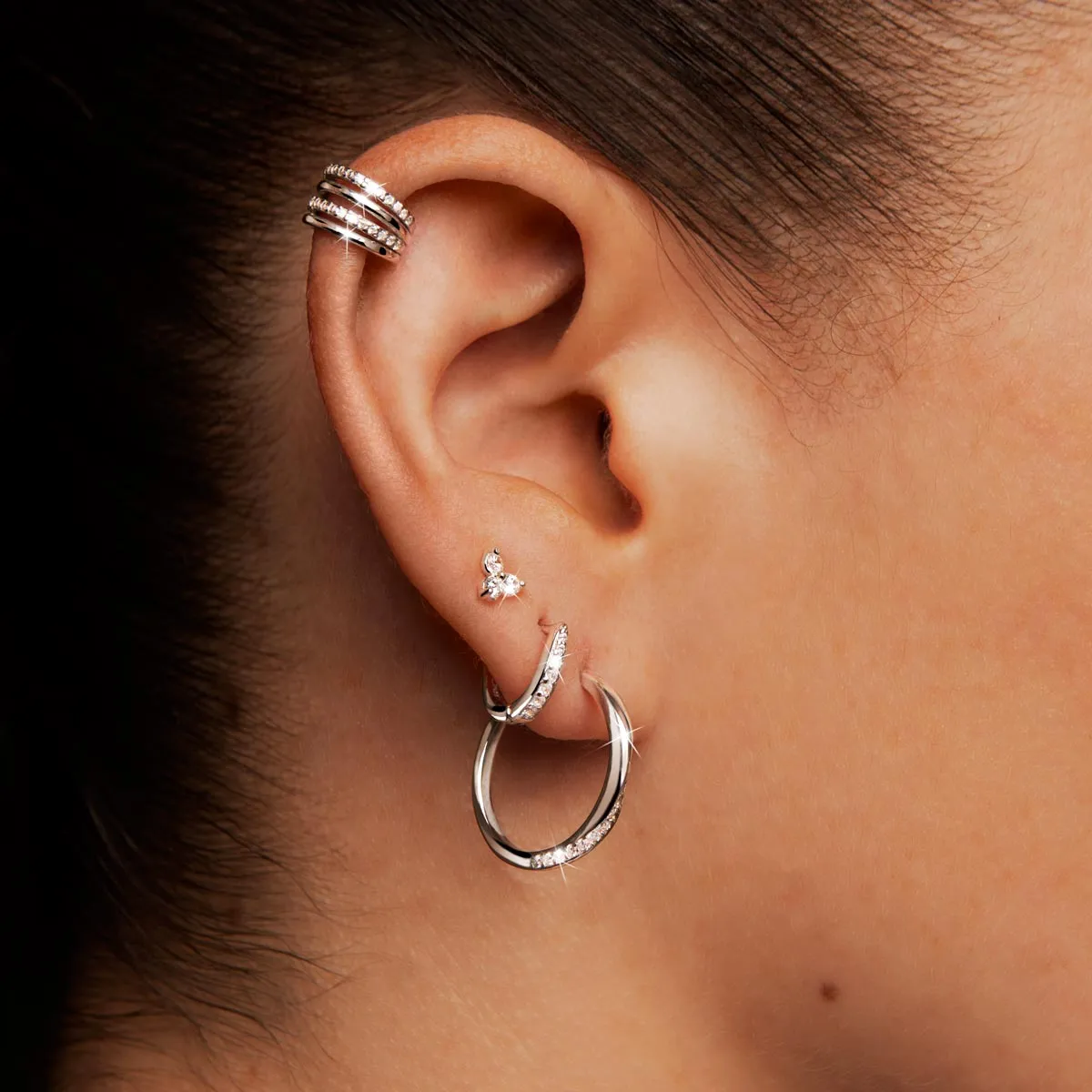 Clam Silver Ear Cuff