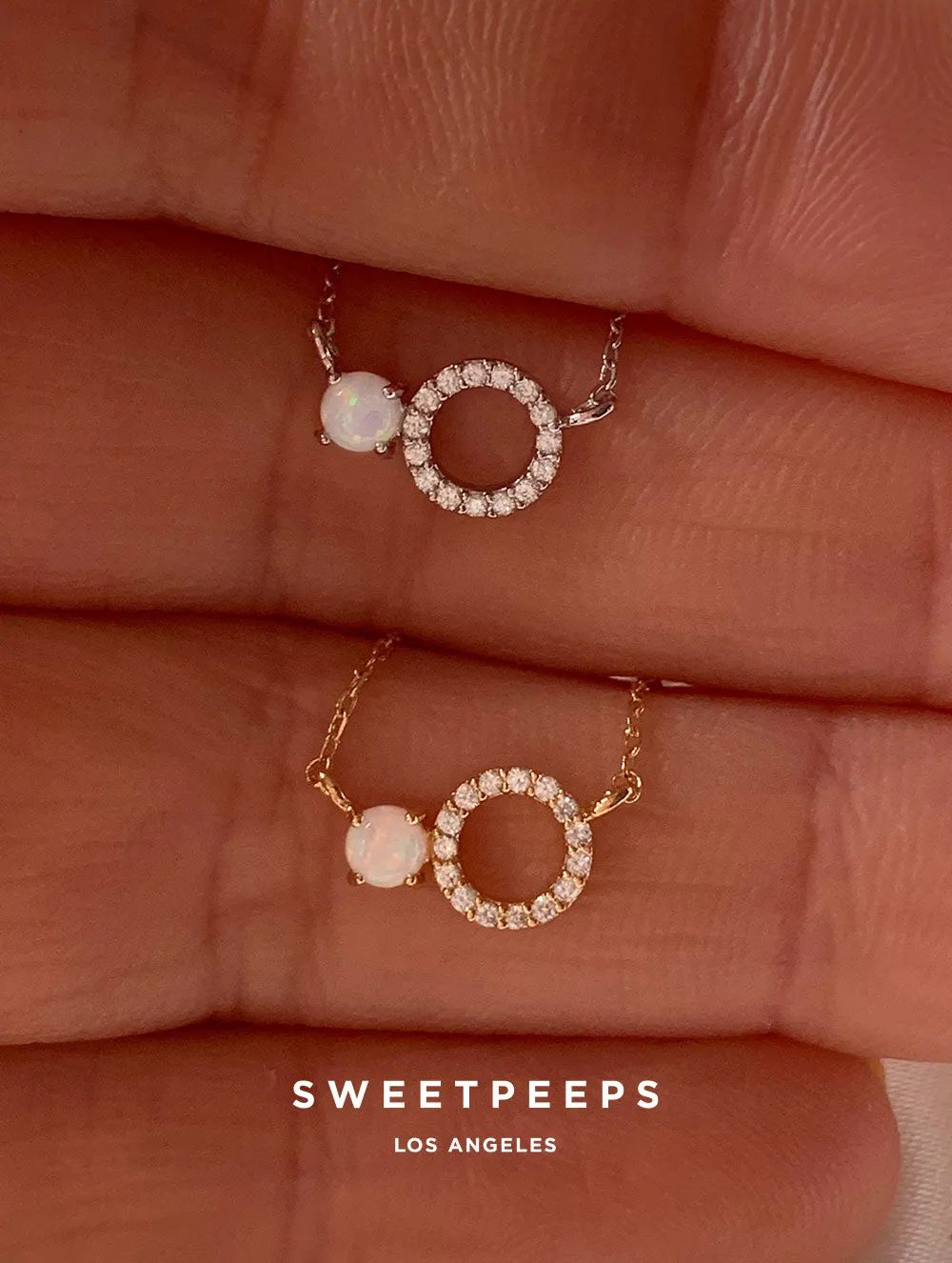 Cova Opal Necklace - Silver