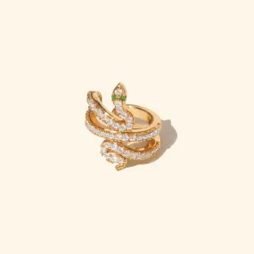 Crystal Snake Ear Cuff