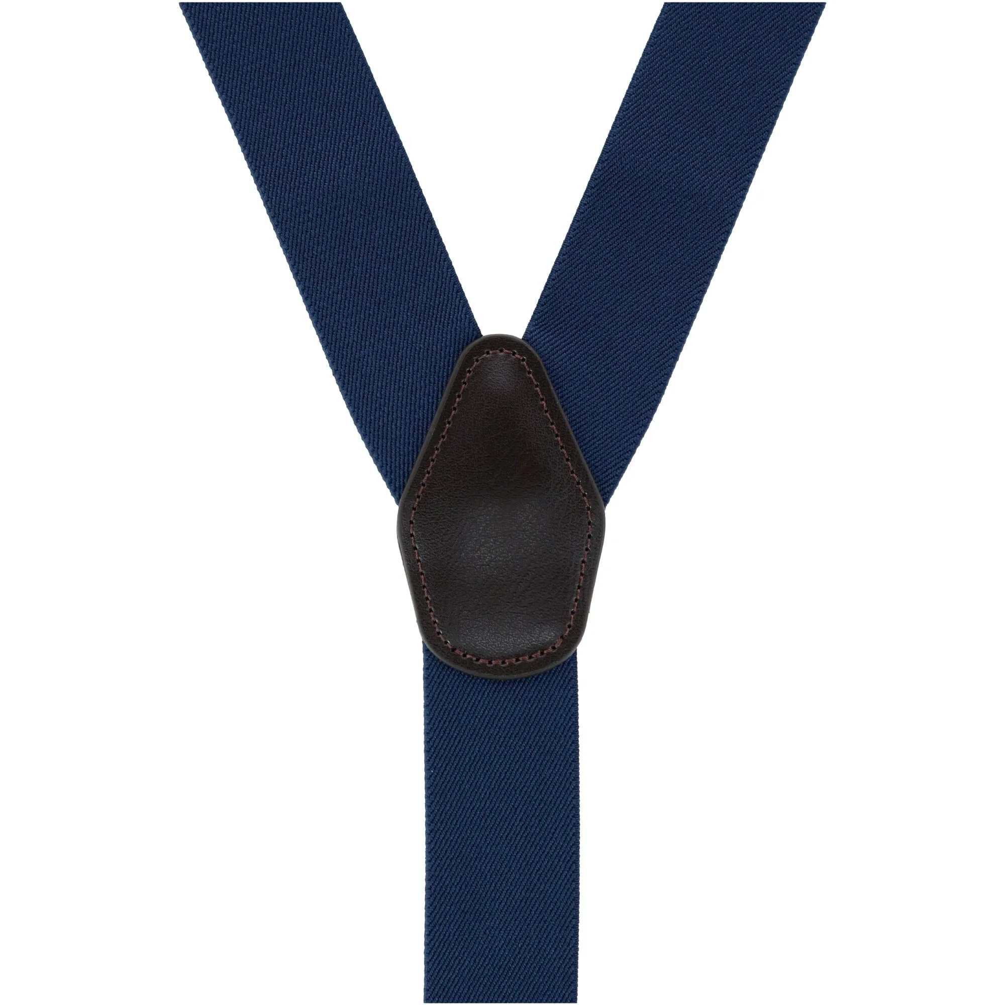 CTM® Men's 1.375 Inch Wide Solid Color Y-Back Button-End Suspenders