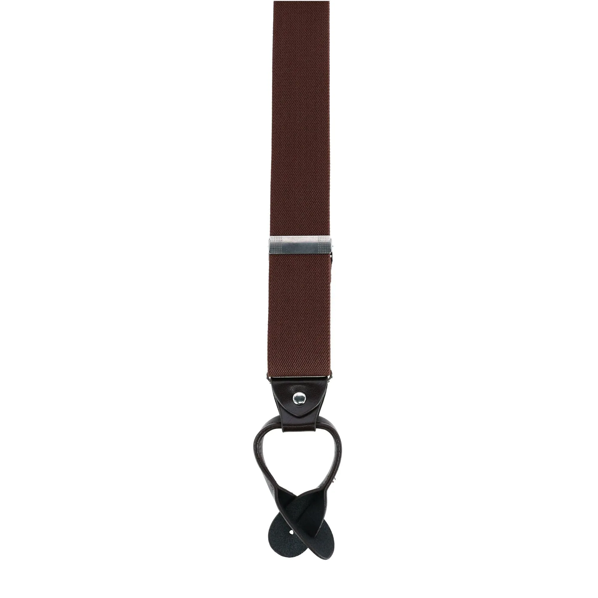 CTM® Men's 1.375 Inch Wide Solid Color Y-Back Button-End Suspenders