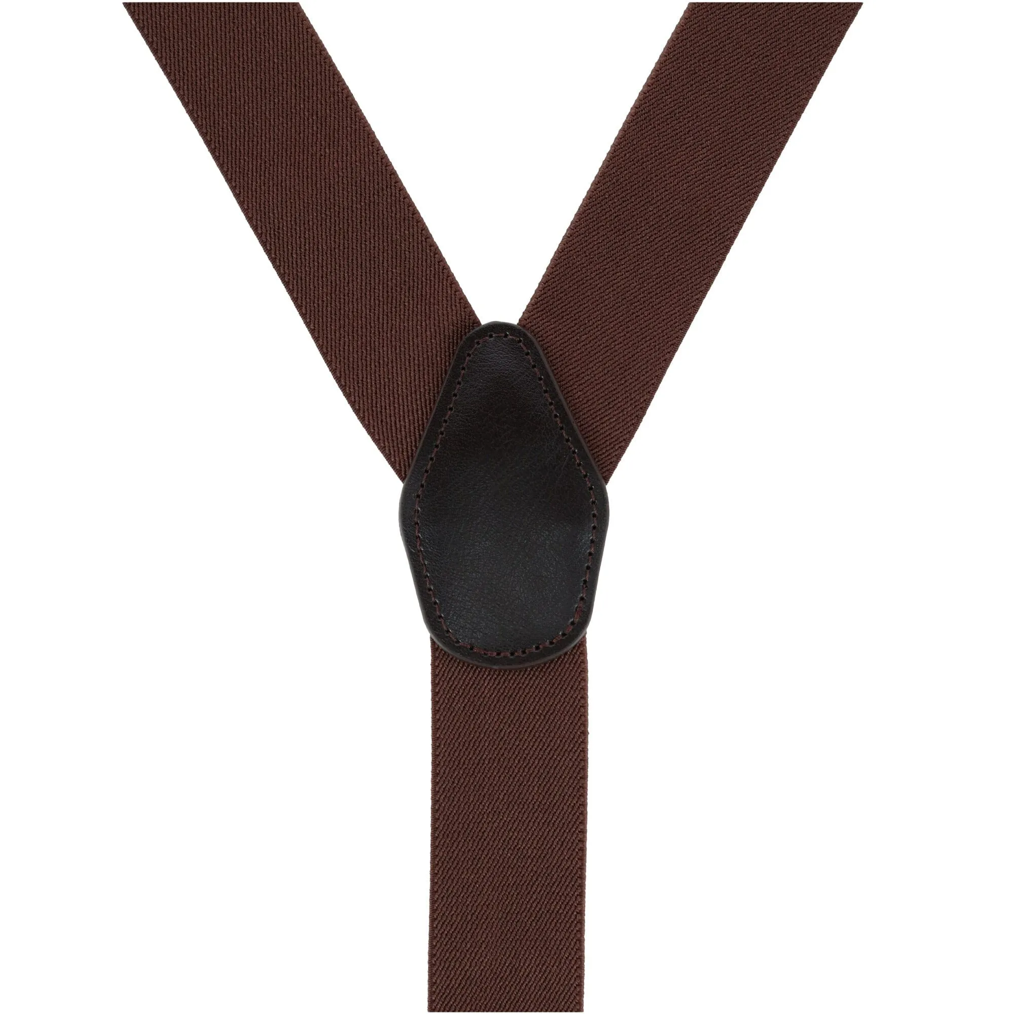 CTM® Men's 1.375 Inch Wide Solid Color Y-Back Button-End Suspenders