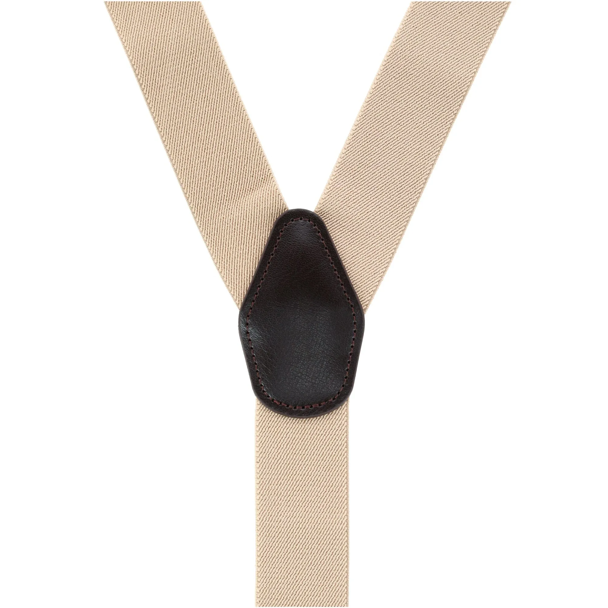 CTM® Men's 1.375 Inch Wide Solid Color Y-Back Button-End Suspenders