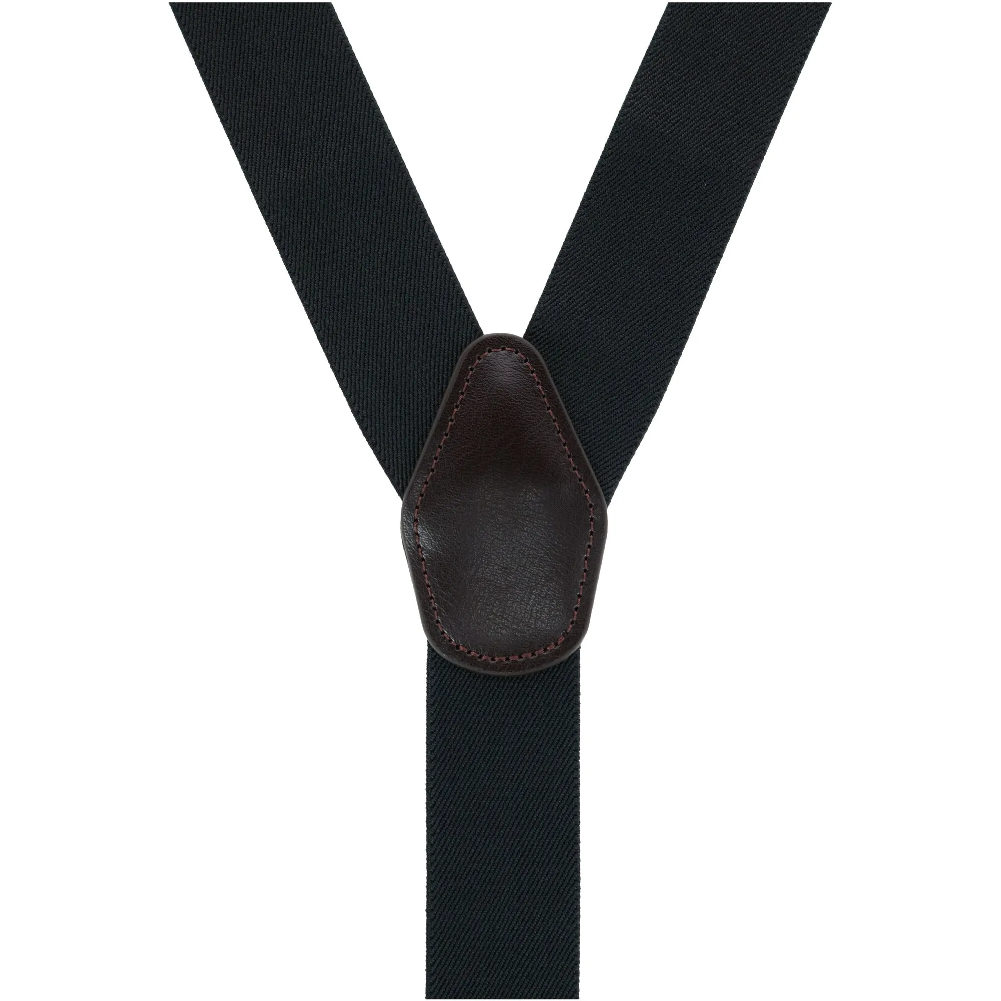 CTM® Men's 1.375 Inch Wide Solid Color Y-Back Button-End Suspenders