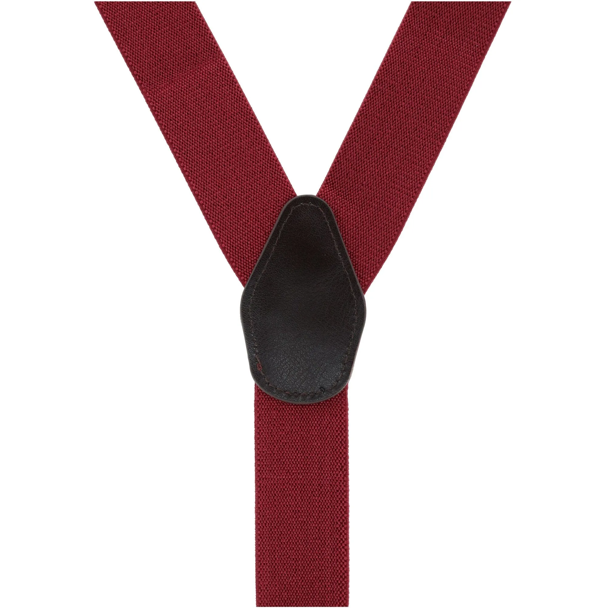 CTM® Men's 1.375 Inch Wide Solid Color Y-Back Button-End Suspenders