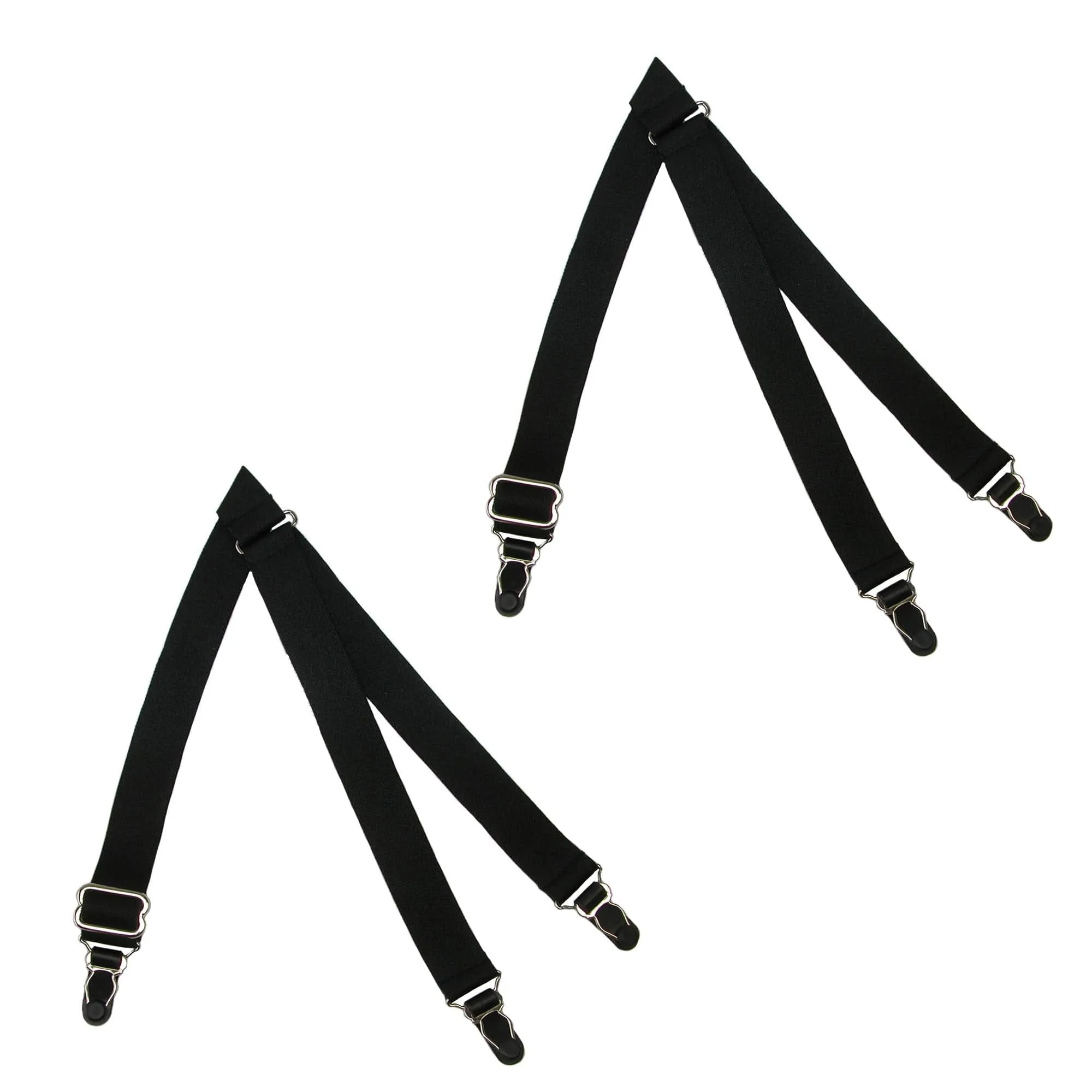 CTM® Men's Elastic 1 Inch Casual Y Split Sock Garter Shirt Stays