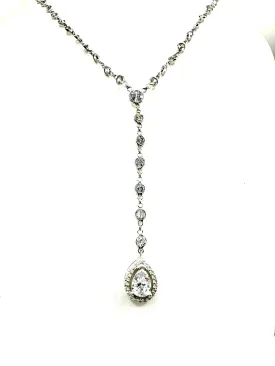 CZ Teardrop Y Necklace