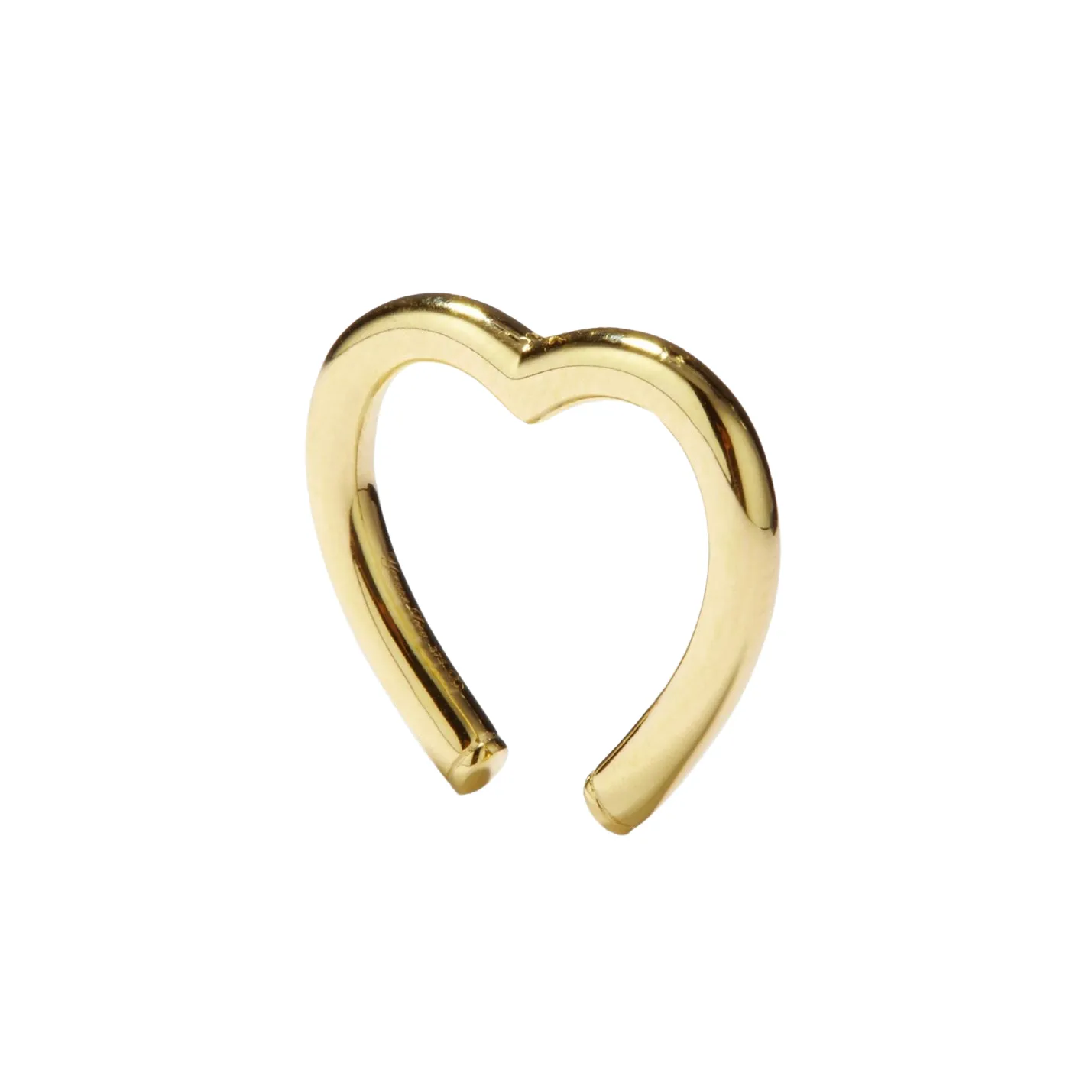 Diamond or High Polish Heart Amor Ear Cuff