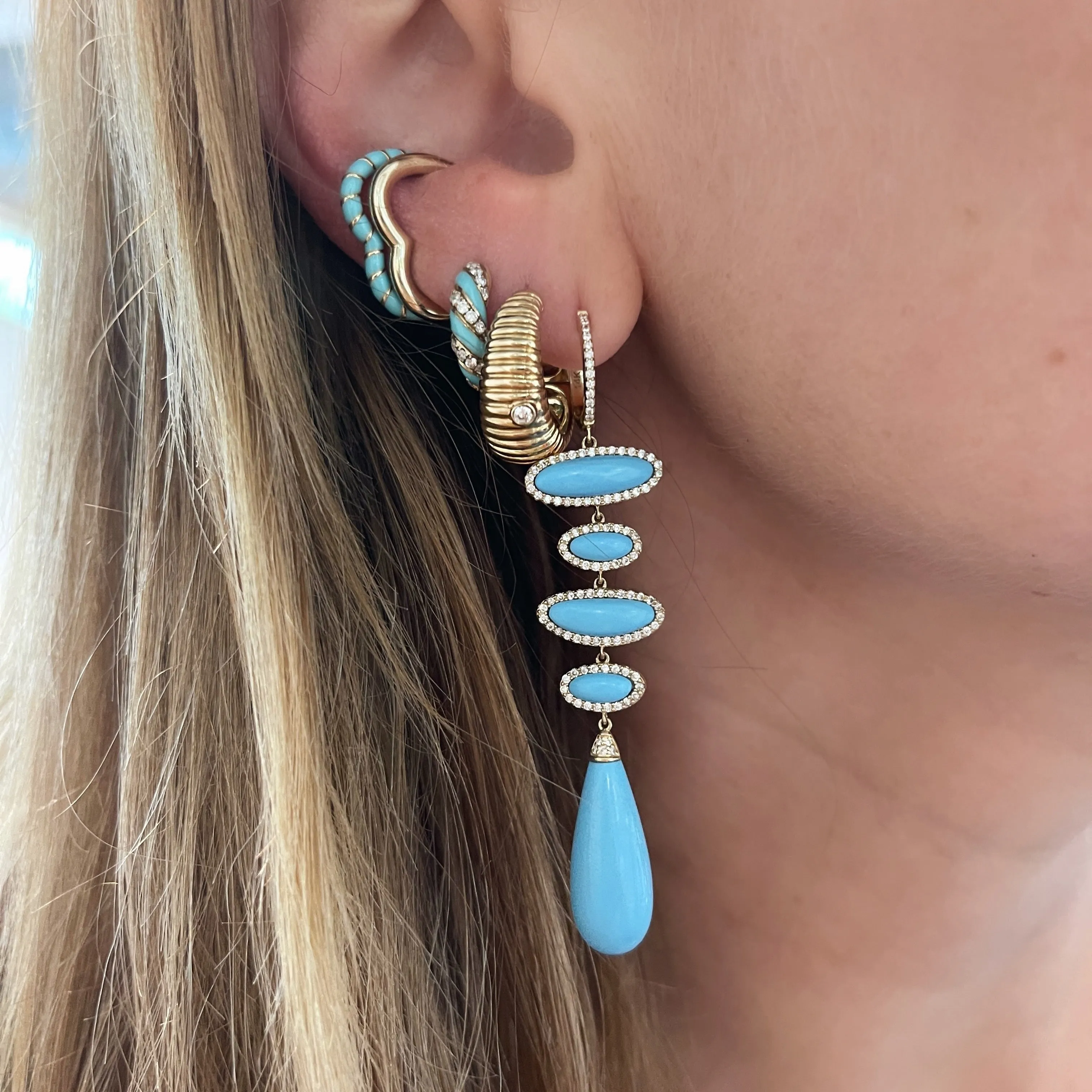 Diamond or High Polish Heart Amor Ear Cuff