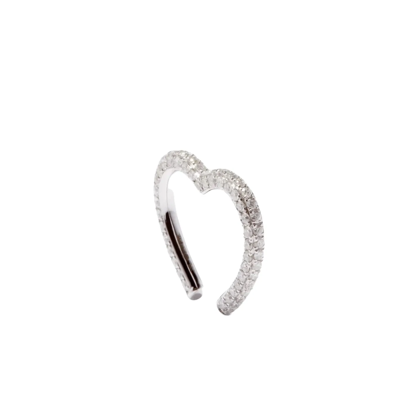 Diamond or High Polish Heart Amor Ear Cuff