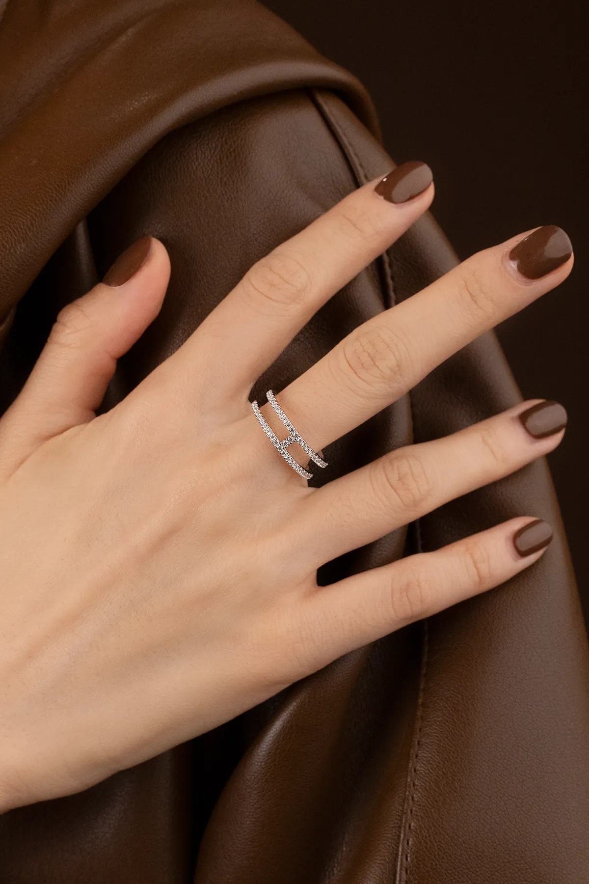 Double Line Pavé Ring