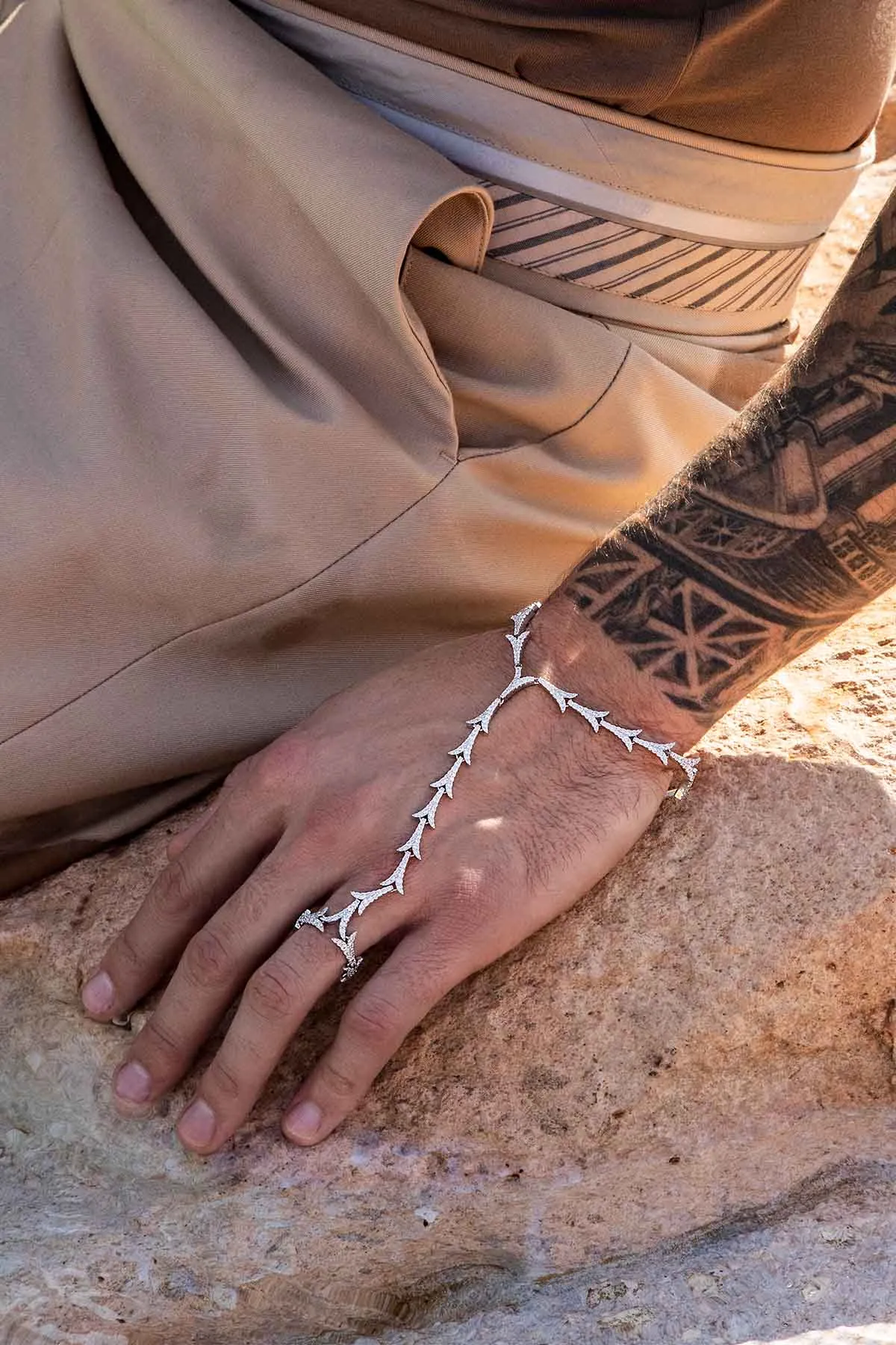 Dragon Tail Hand Bracelet with Ring