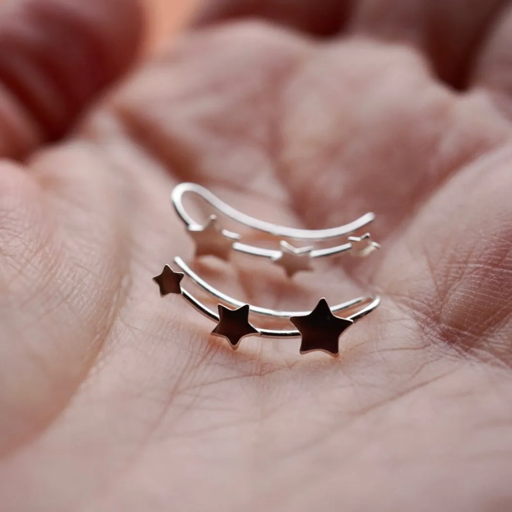 Ear Climbers Sterling Silver Star