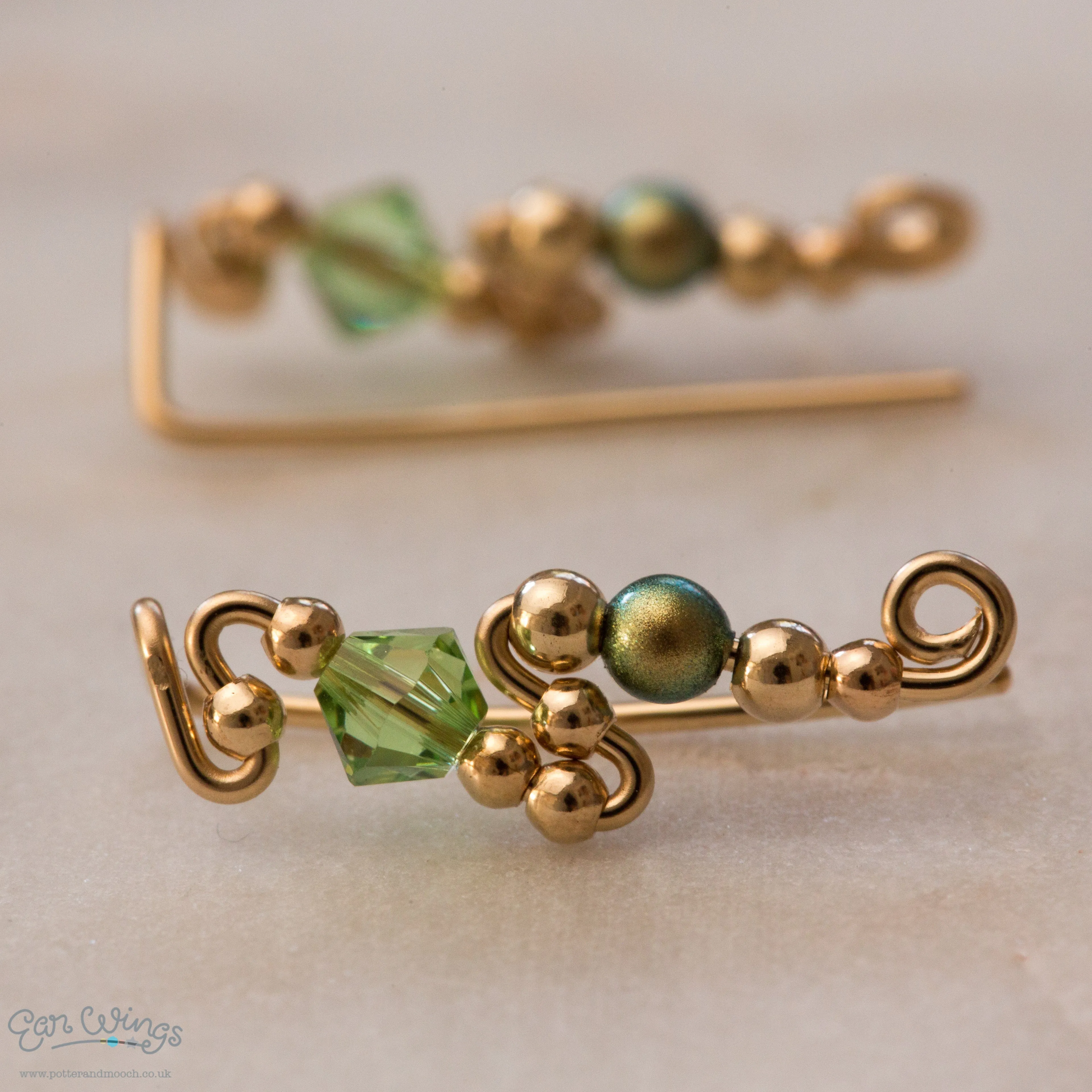 Ear Wings Peridot 14ct Yellow Gold