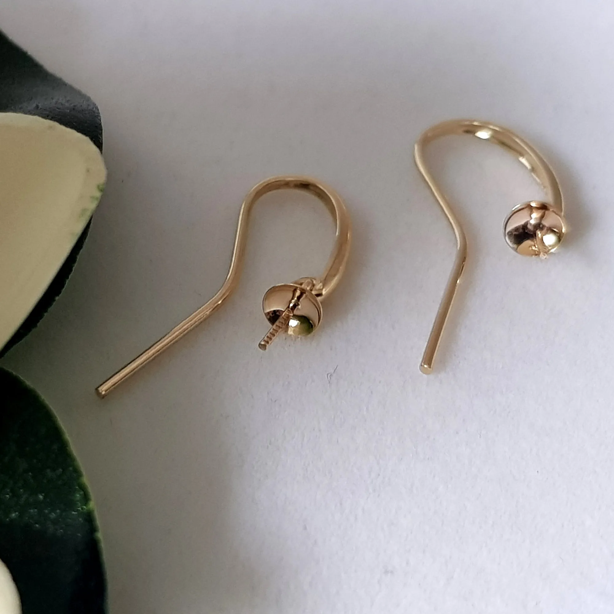 Earring Hooks - 9ct Yellow Gold Hooks With Pearl Cup Quality Findings  | YG9-020EH-1 | Earring Findings