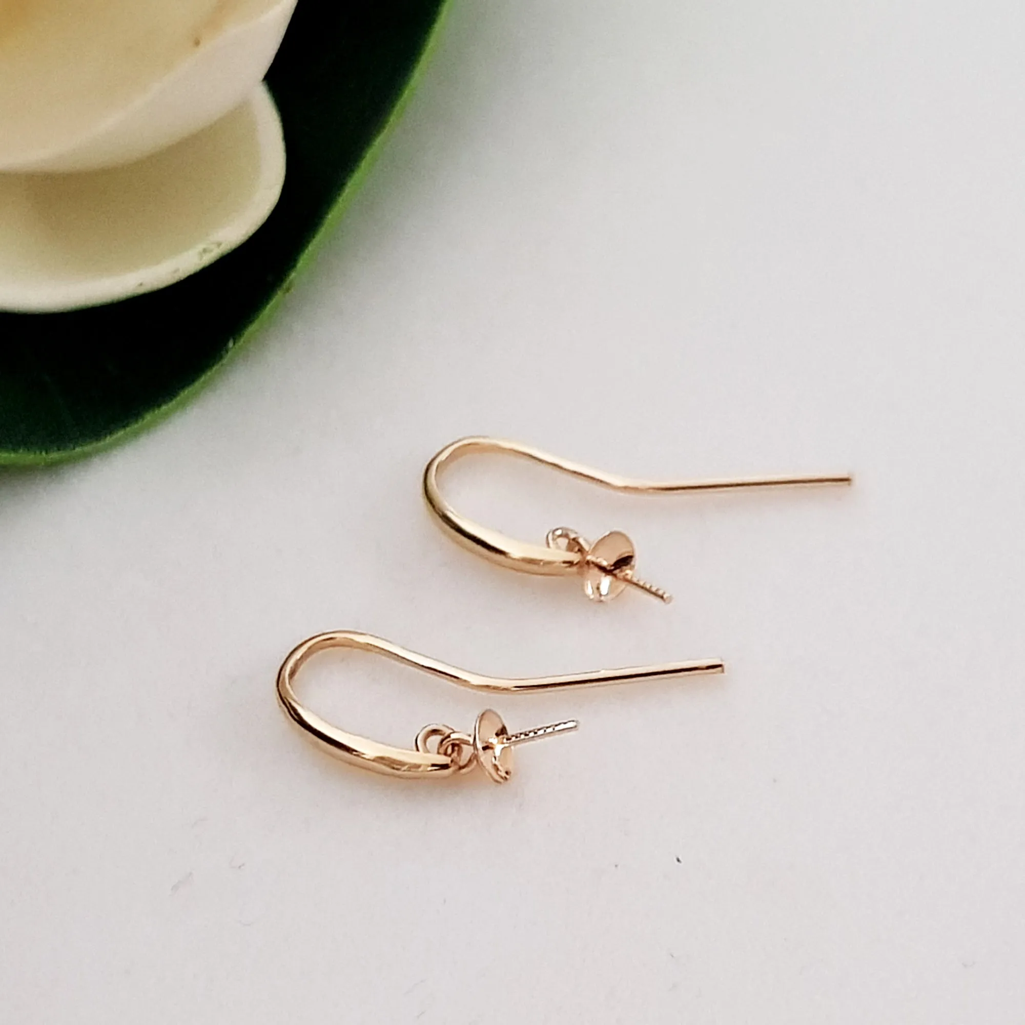 Earring Hooks - 9ct Yellow Gold Hooks With Pearl Cup Quality Findings  | YG9-020EH-1 | Earring Findings