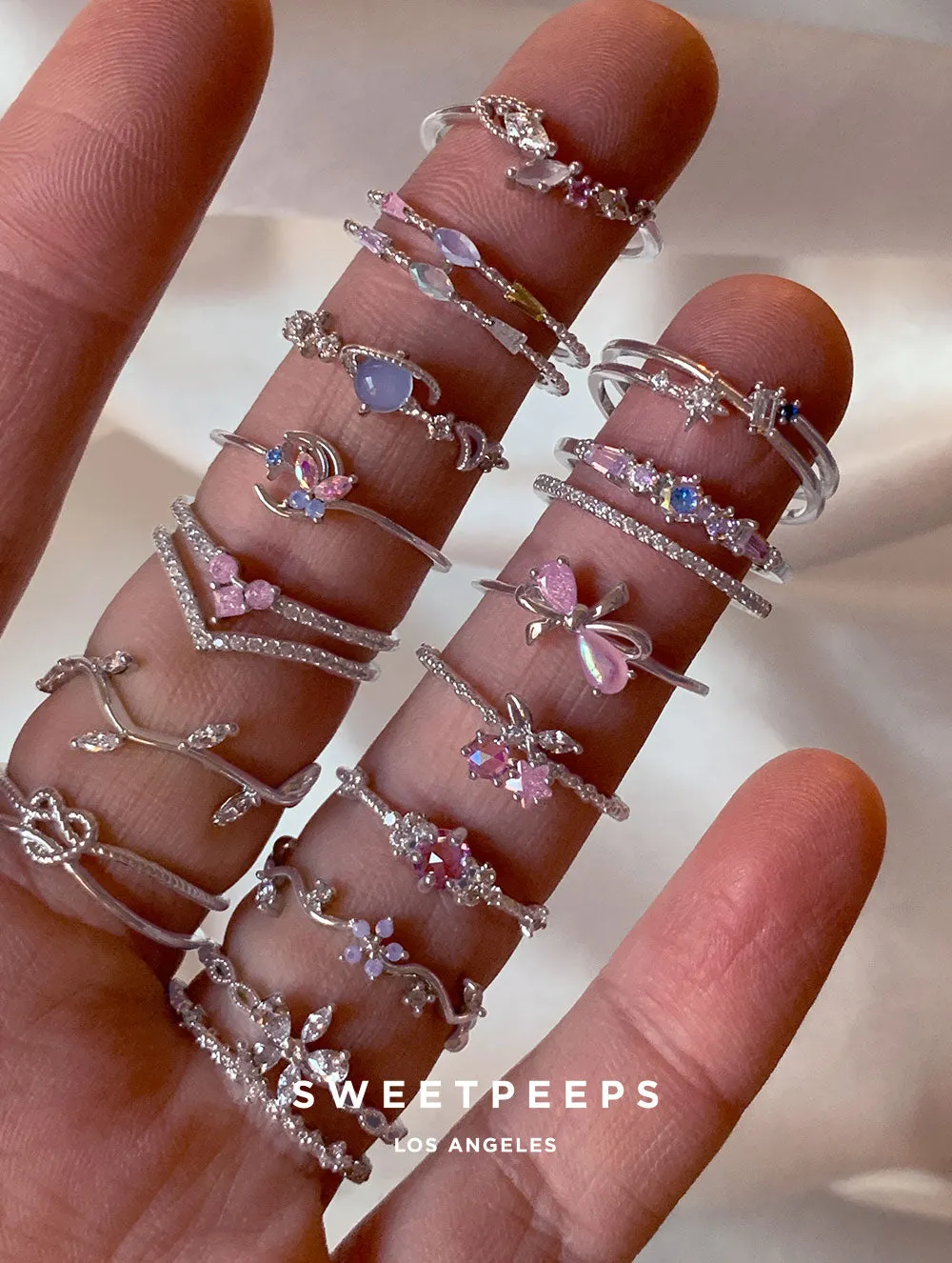 Elaina Lavender Ring - Silver