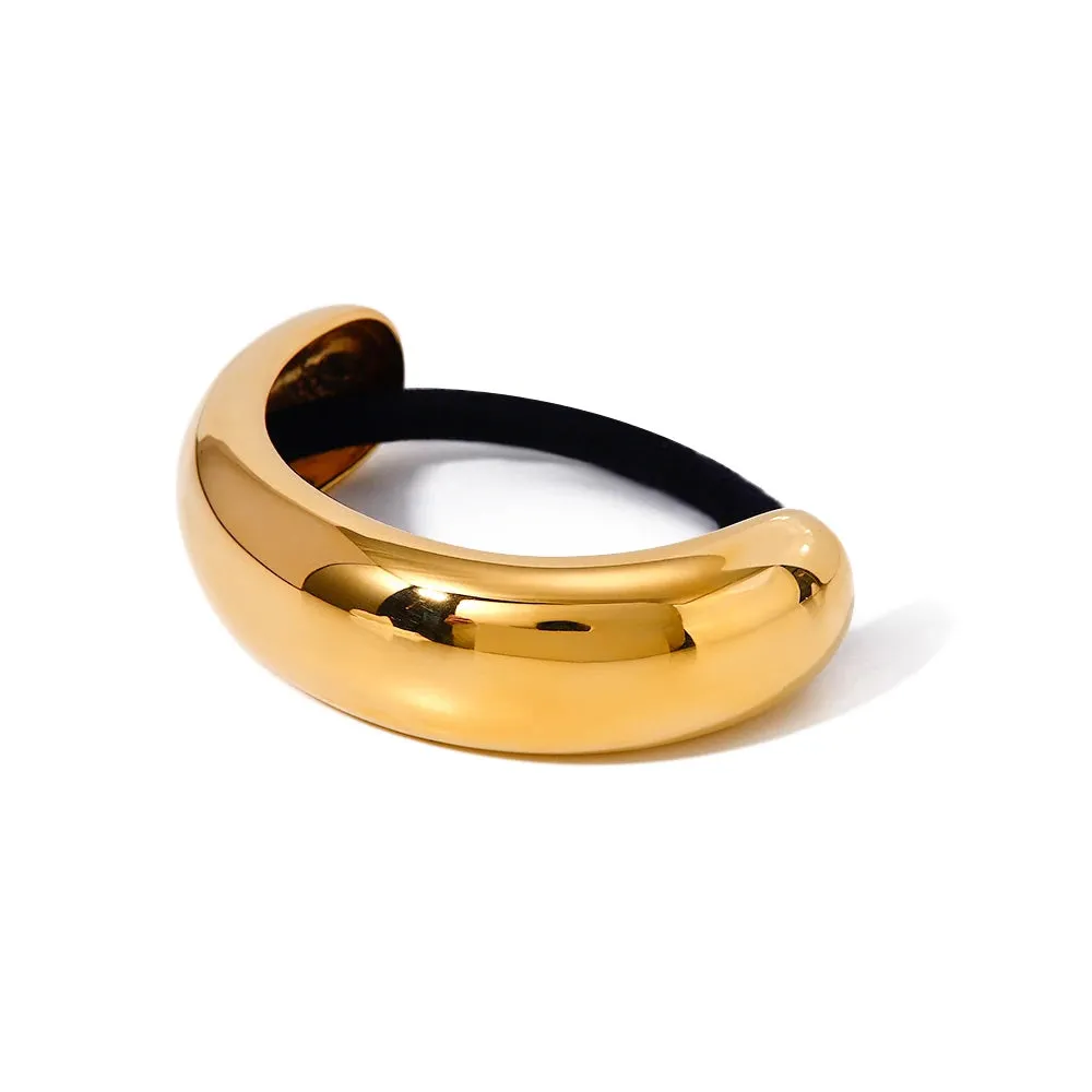 Elegant Stainless Steel Curved Buckle Hair Tie