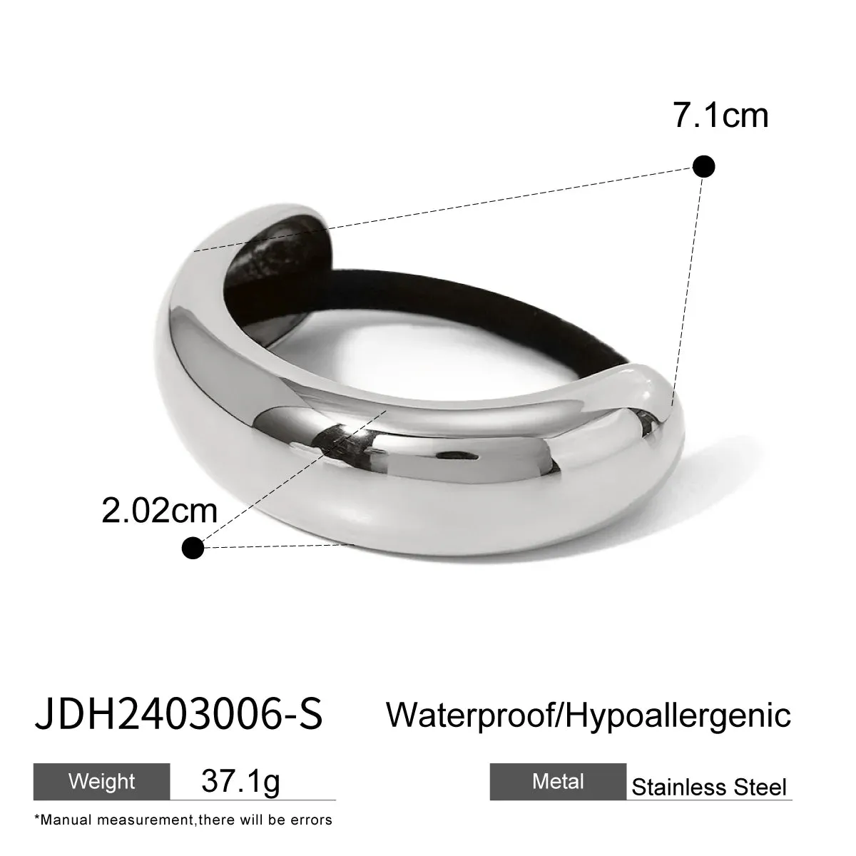 Elegant Stainless Steel Curved Buckle Hair Tie