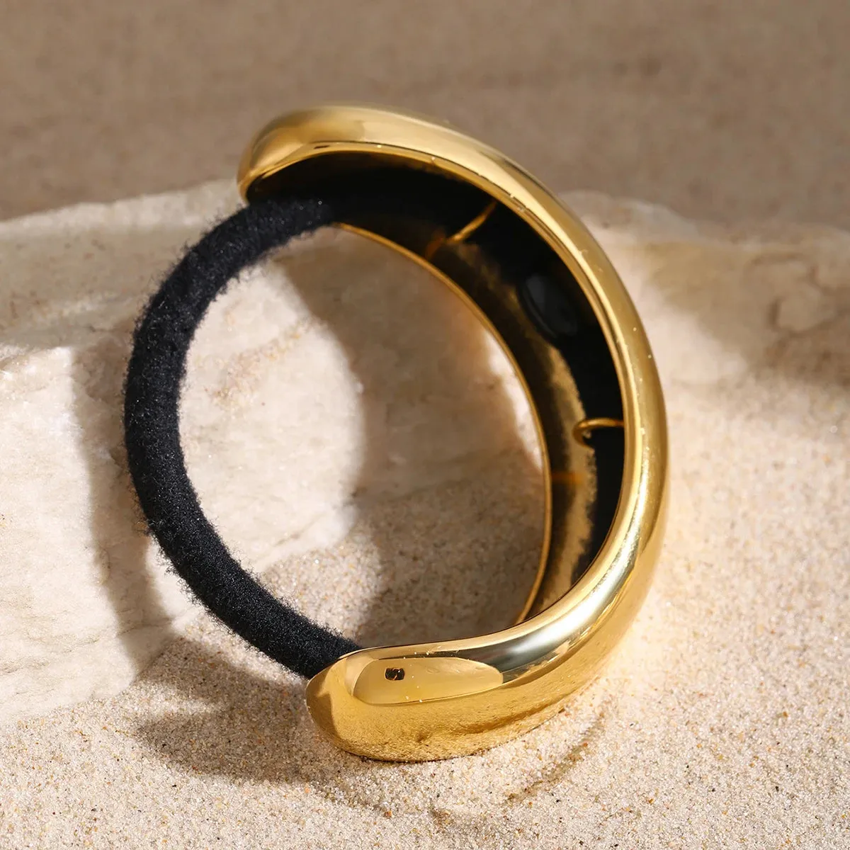 Elegant Stainless Steel Curved Buckle Hair Tie