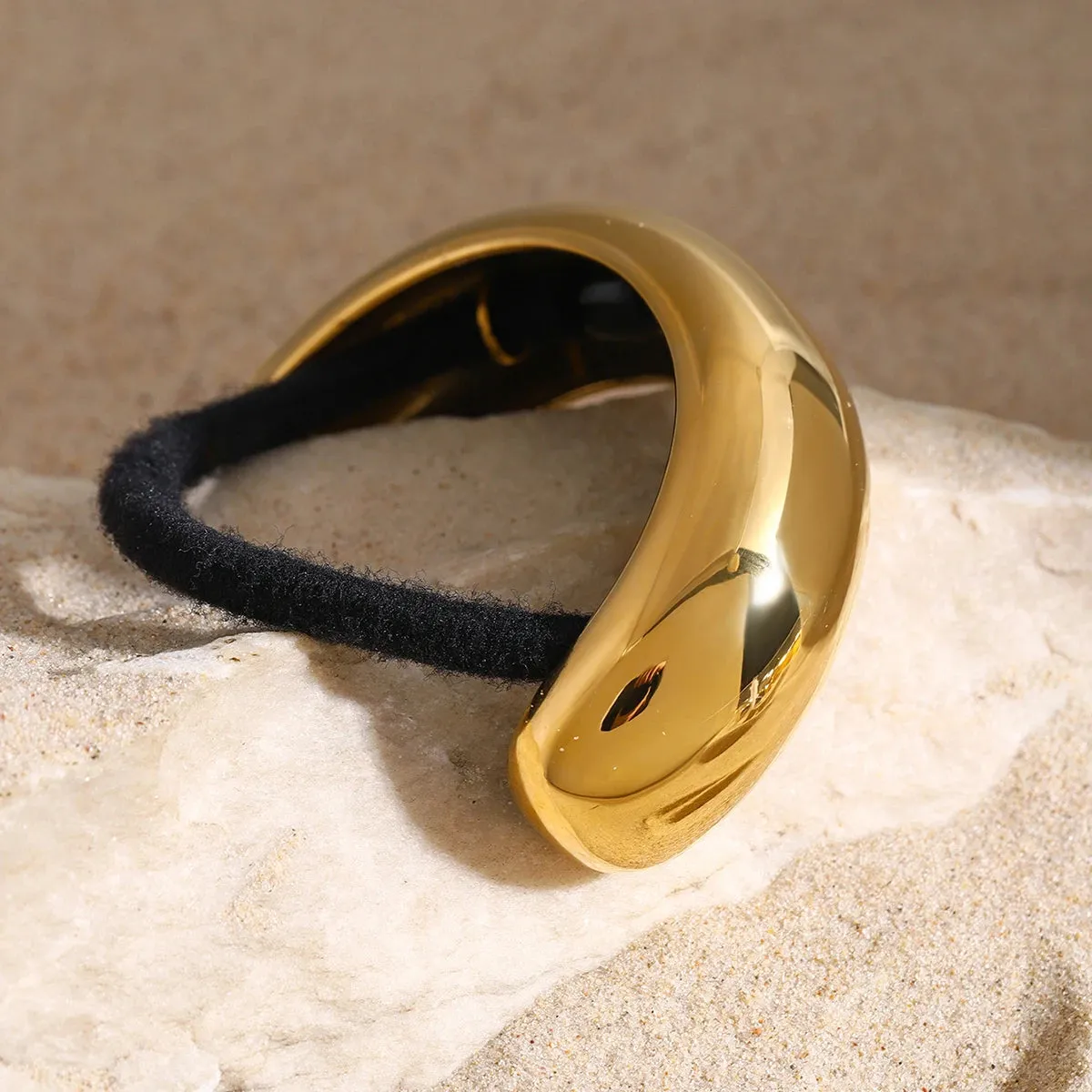 Elegant Stainless Steel Curved Buckle Hair Tie