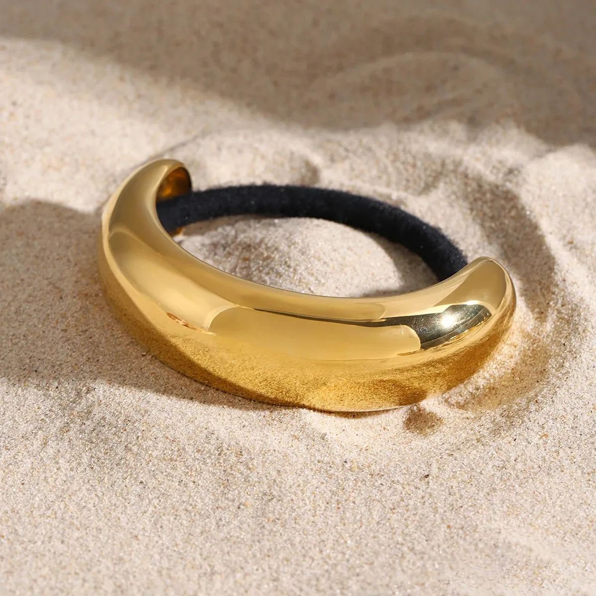 Elegant Stainless Steel Curved Buckle Hair Tie
