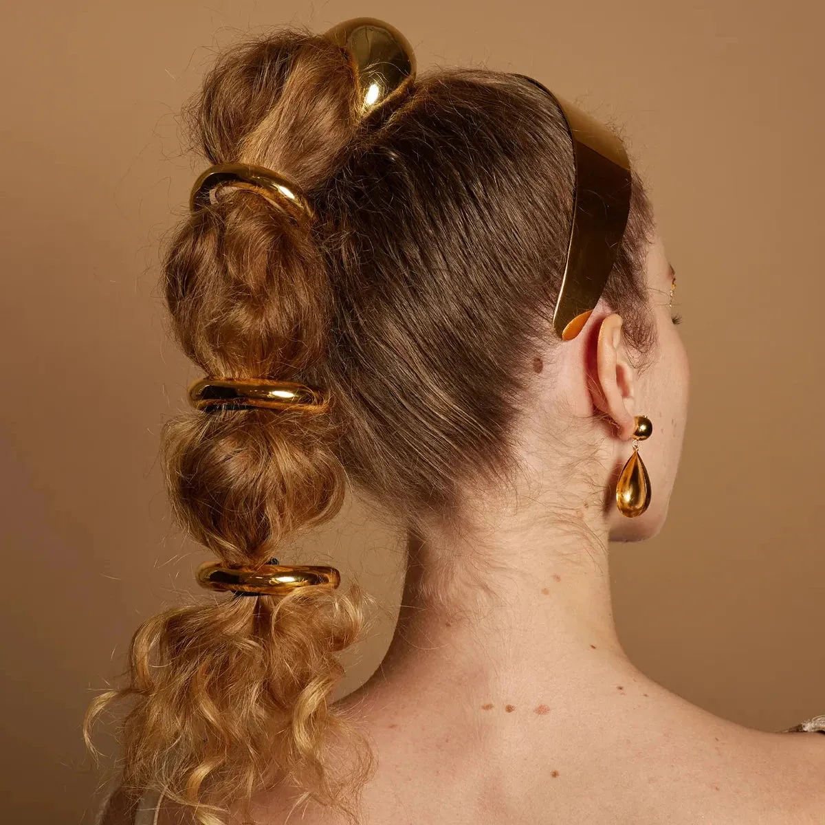 Elegant Stainless Steel Curved Buckle Hair Tie