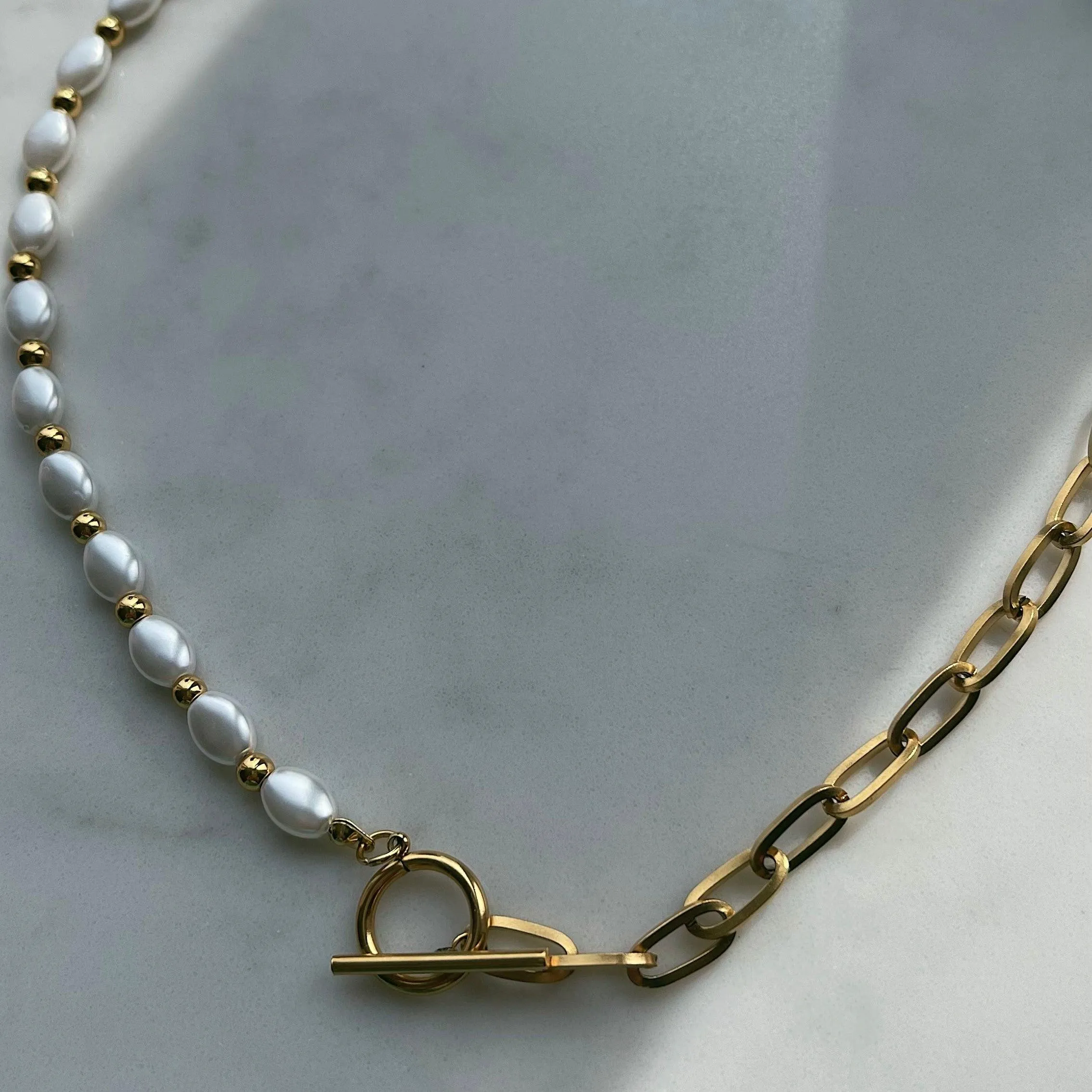 Essence Pearl TBar Necklace