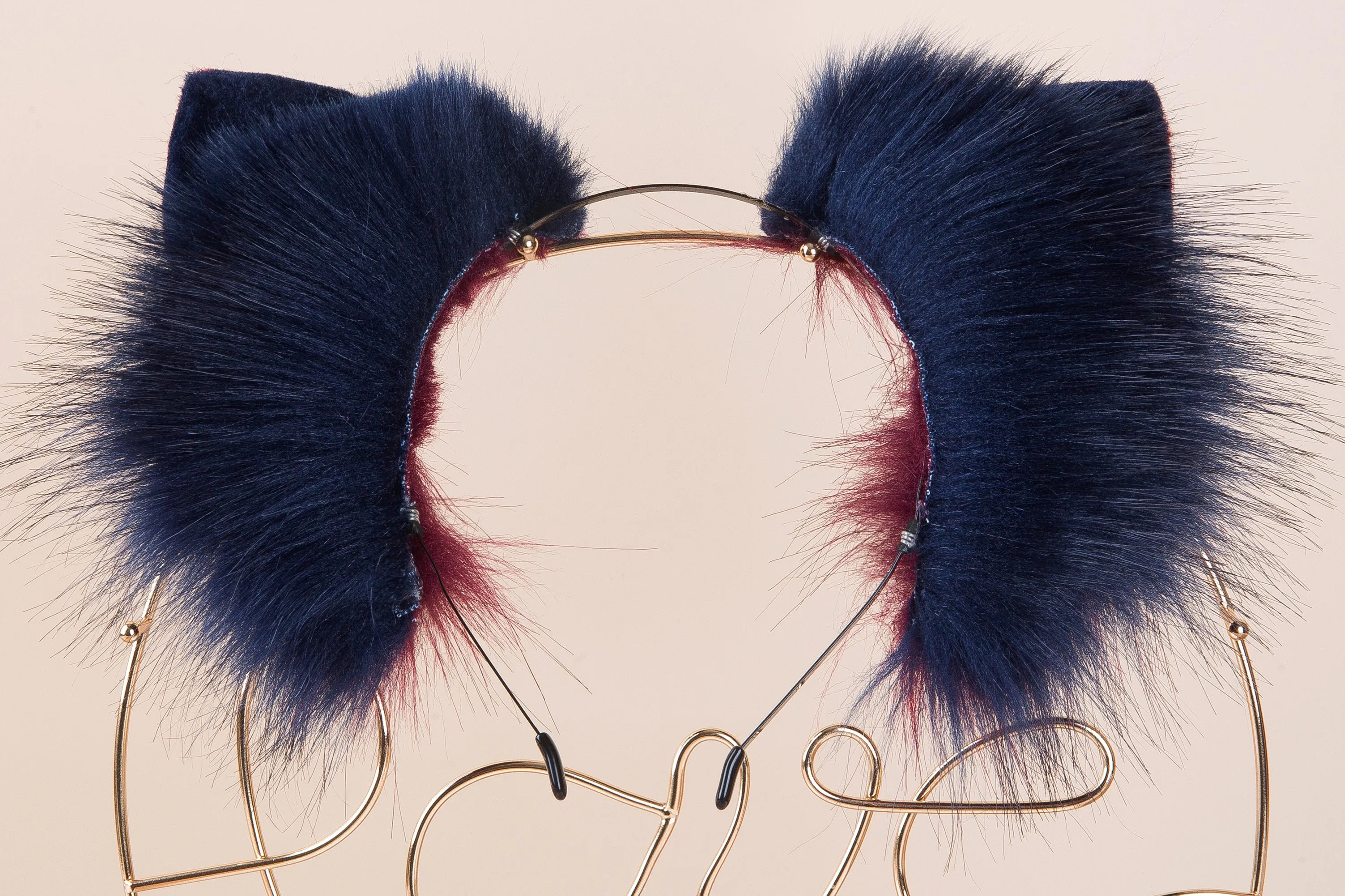 faux fur wolf ear-animal ear cosplay plush simulation fox ear headband customized cat ear headband neko ear kitten play ear halloween gifts