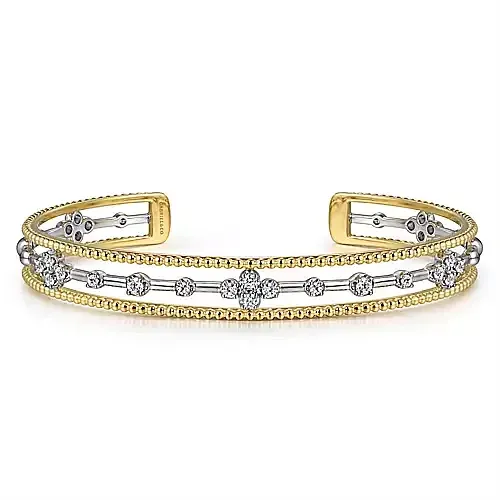 Gabriel & Co Yellow-White Diamond Bujukan Bangle