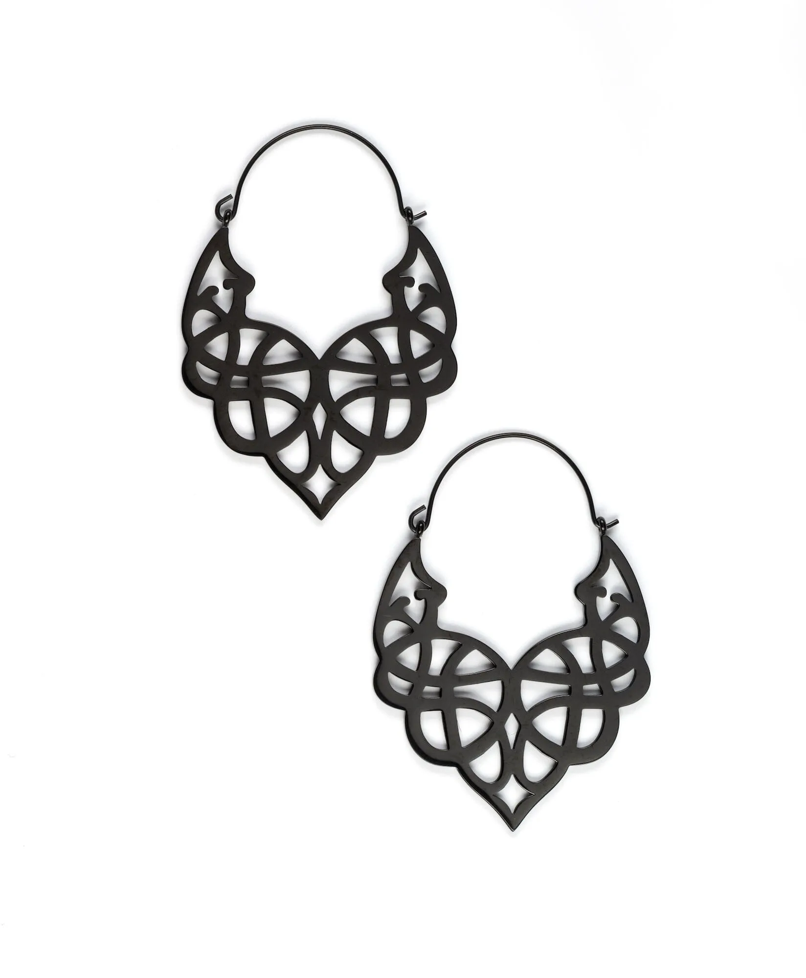 Geometric Teardrop Dangle Hoop Steel Earrings