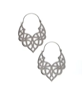 Geometric Teardrop Dangle Hoop Steel Earrings