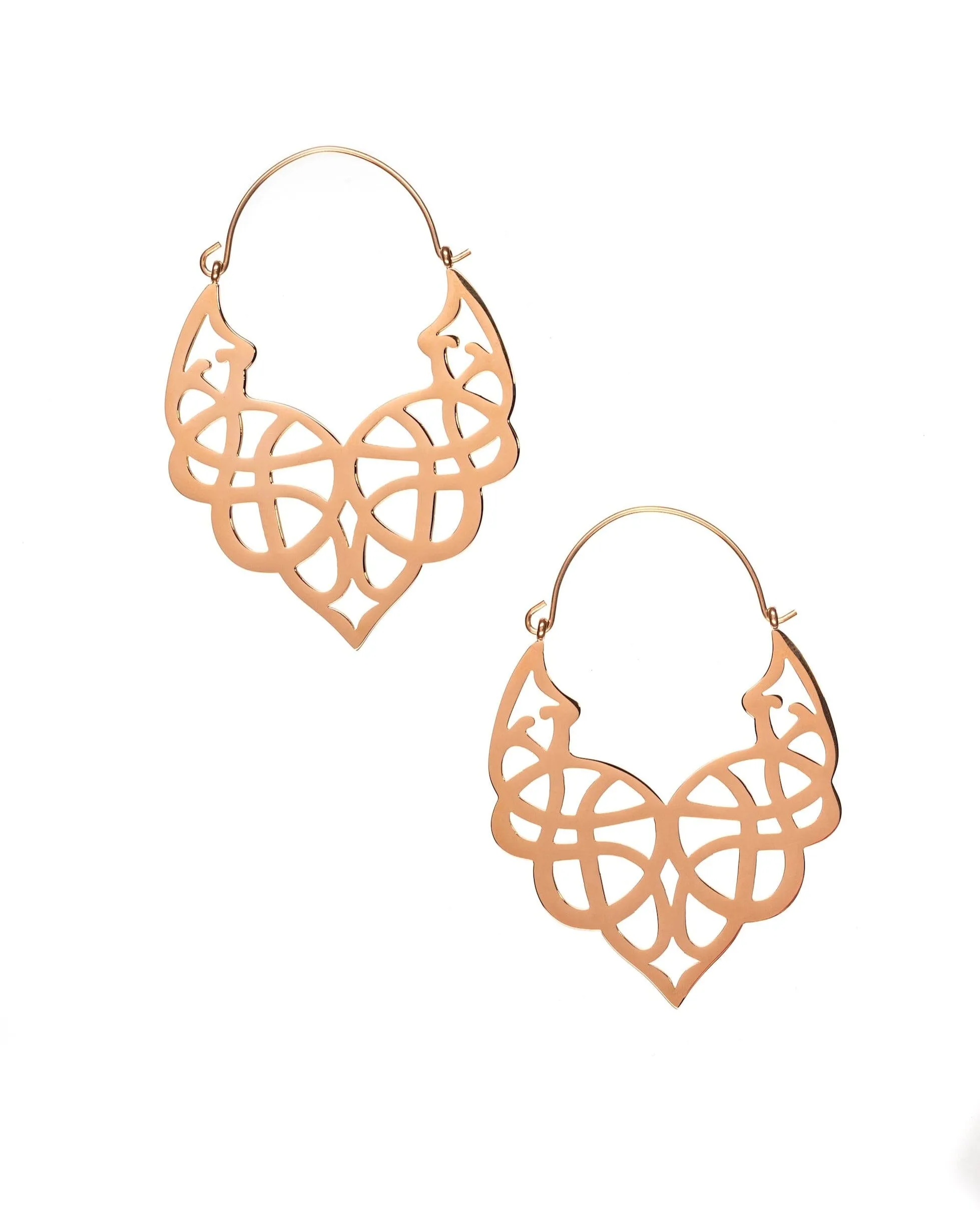 Geometric Teardrop Dangle Hoop Steel Earrings