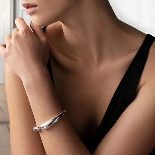 Georg Jensen Mercy Silver Hinged Bangle 634B