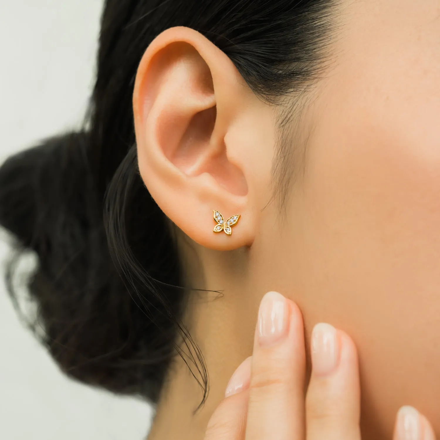 Gold Butterfly Studs