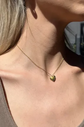 Gold Heart Locket Necklace
