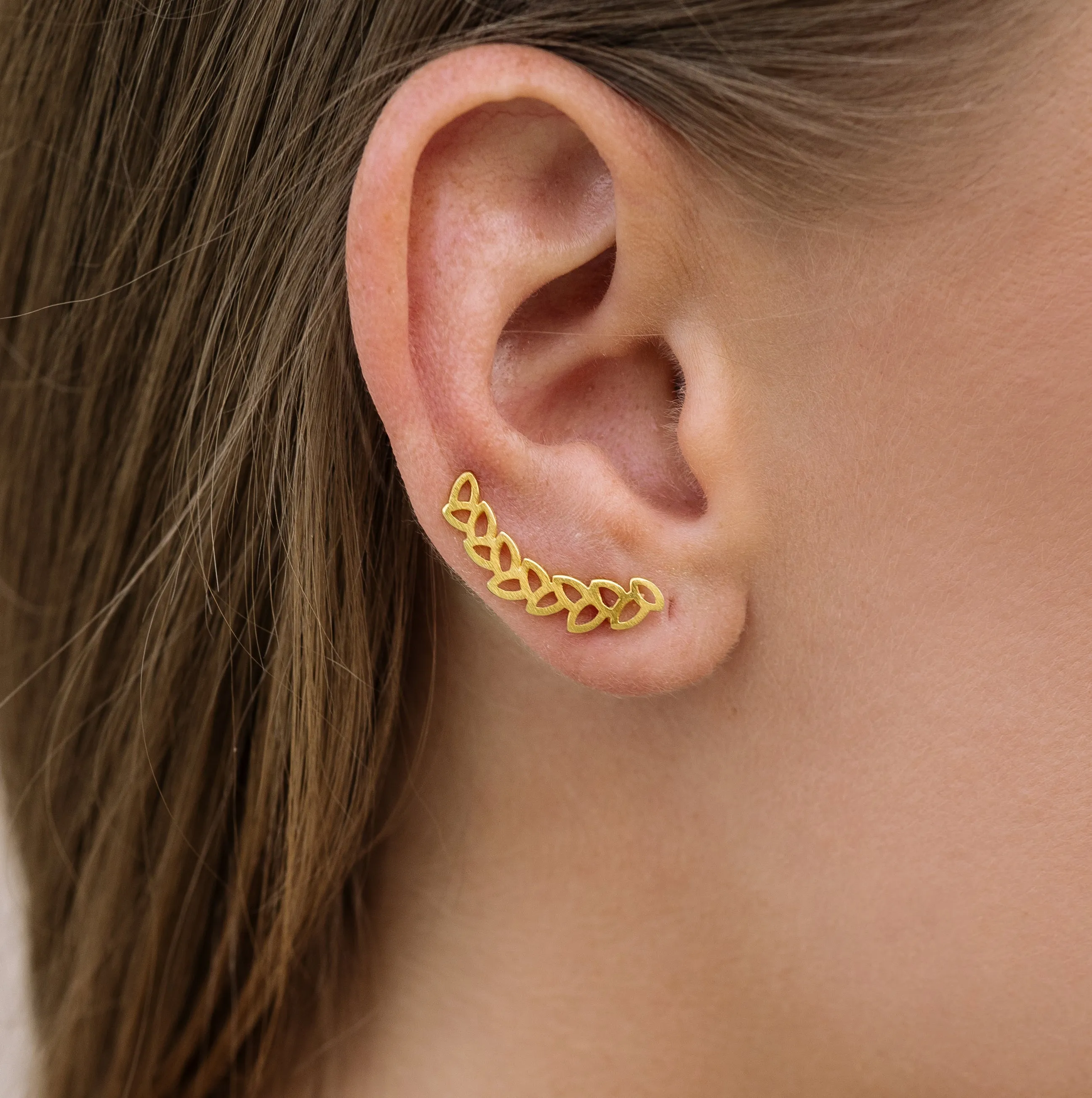 Gold Leaf Ear Climber