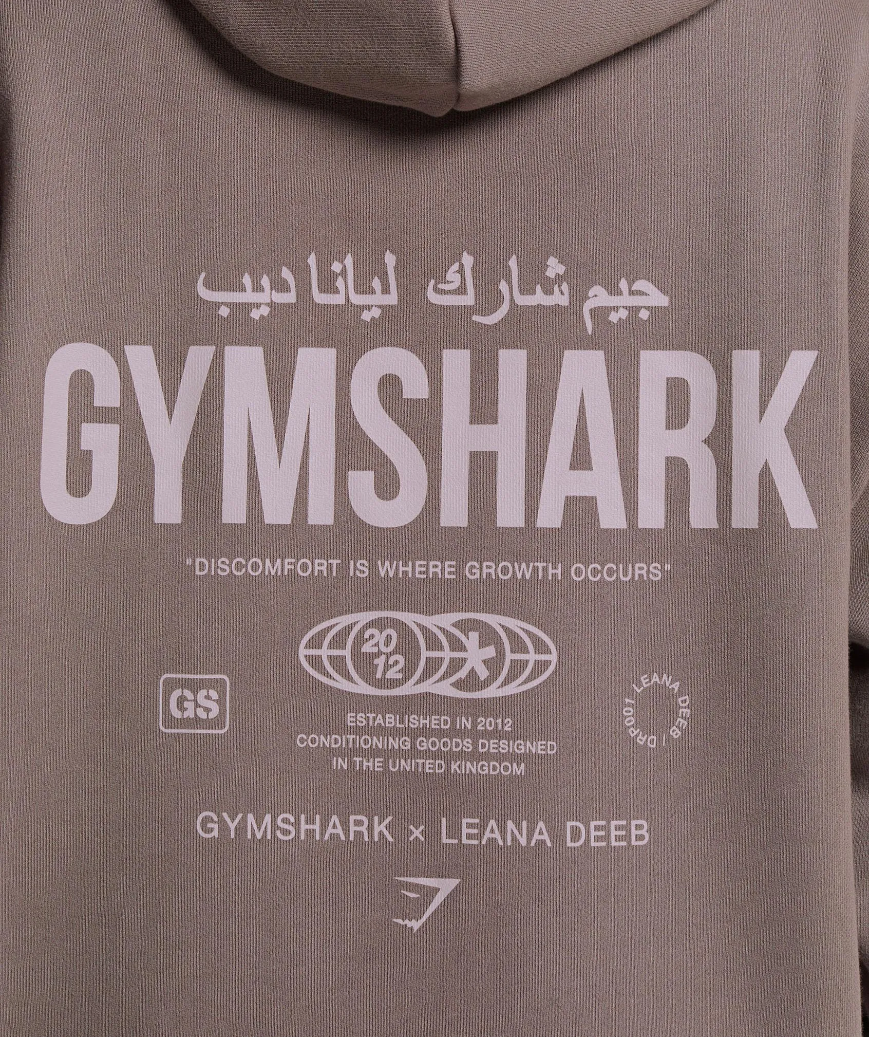 GS X Leana Deeb Oversized Graphic Hoodie - Dusty Brown