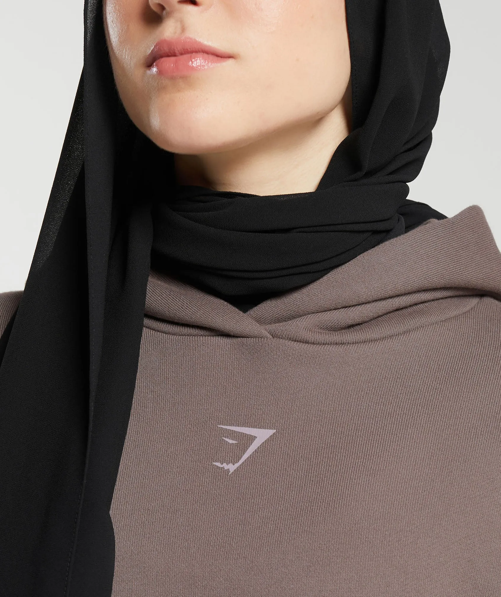 GS X Leana Deeb Oversized Graphic Hoodie - Dusty Brown
