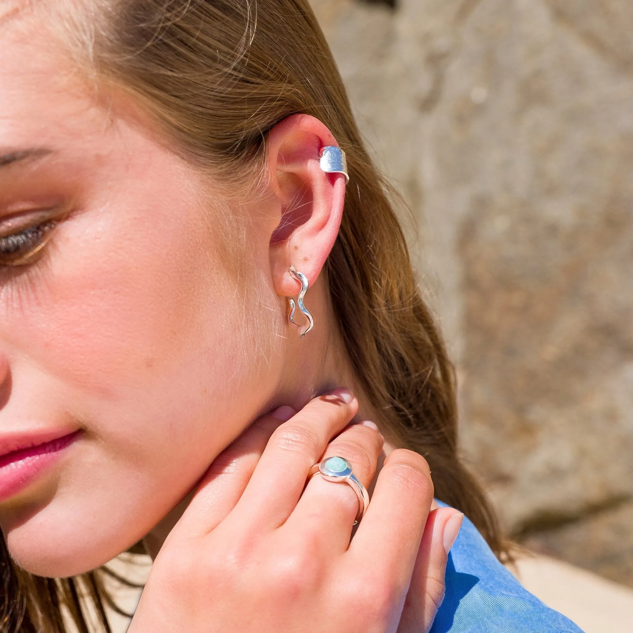 Hammered ear cuff