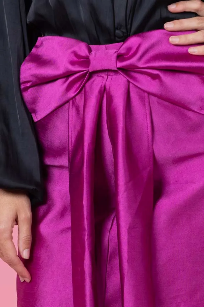 Havie Bow Mini Skirt Magenta