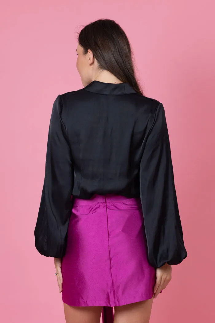 Havie Bow Mini Skirt Magenta