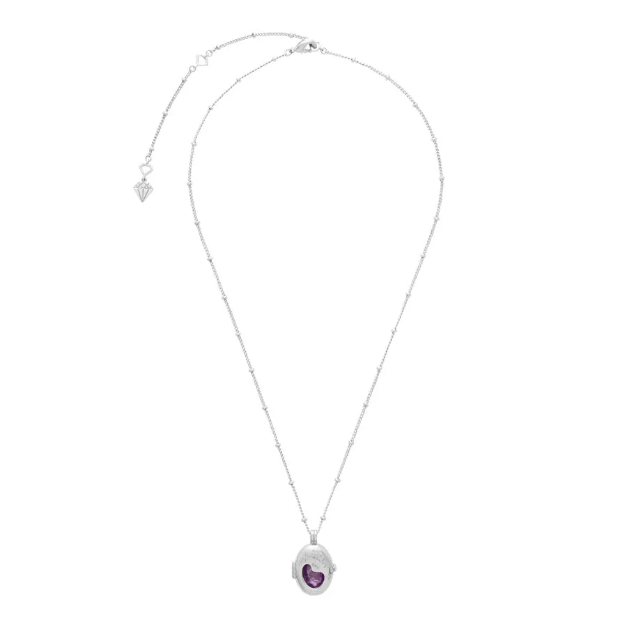 Healing Amethyst Silver Locket Necklace